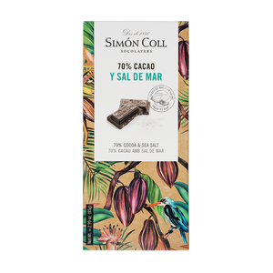 Bilde av Sjokolade 70% kakao med smak av havsalt - 85g Plate - display 